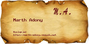 Marth Adony névjegykártya